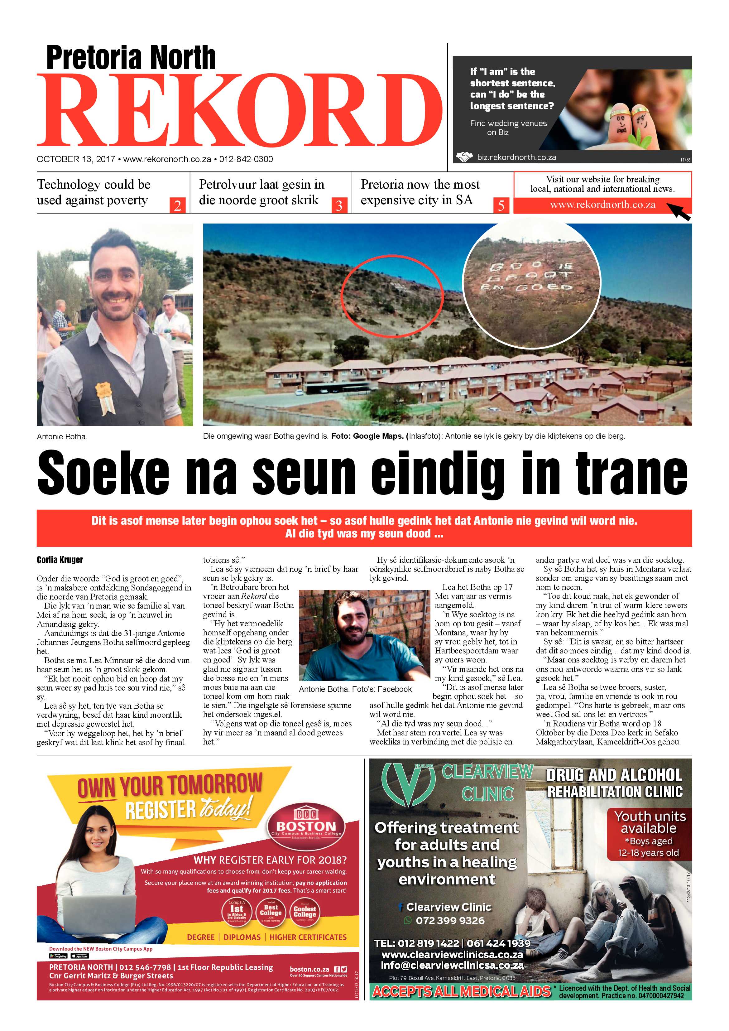 Rekord North 13 October 2017 page 1