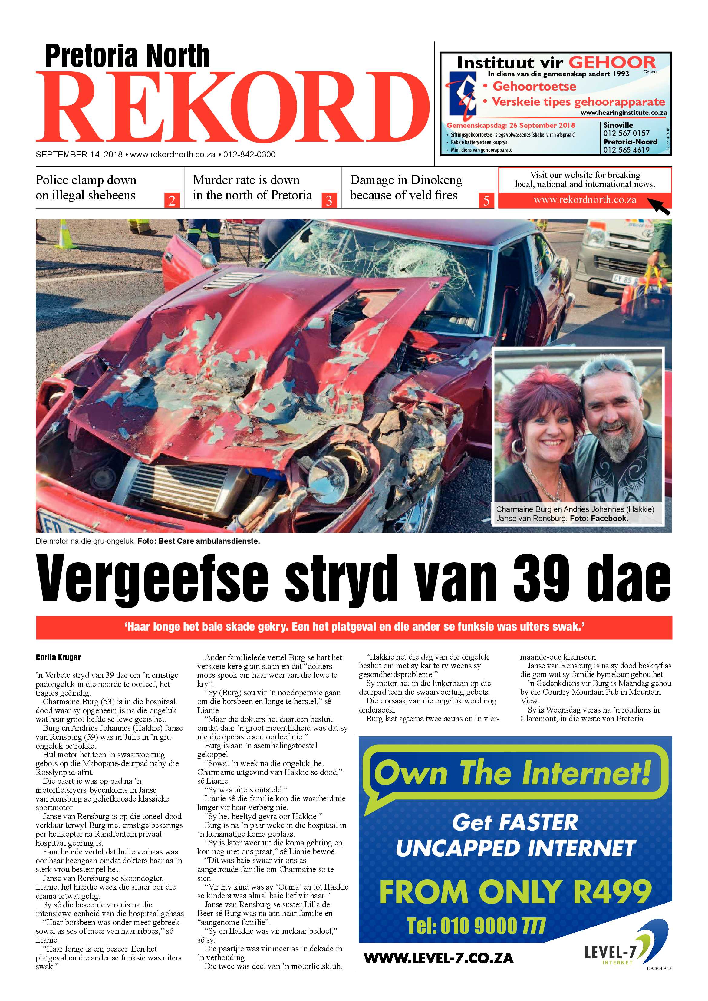 Rekord North 14 September 2018 page 1