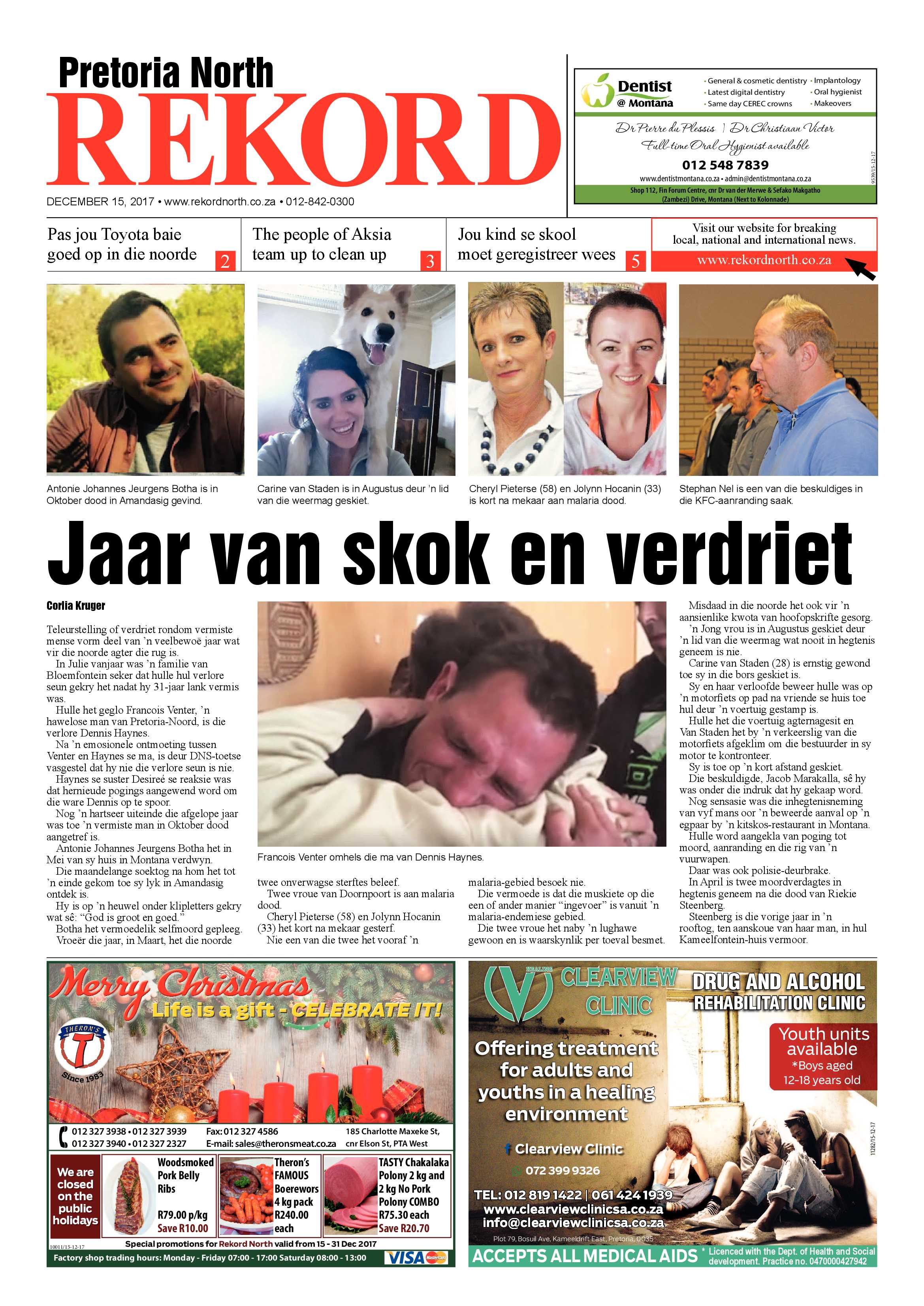 Rekord North 15 December 2017 page 1