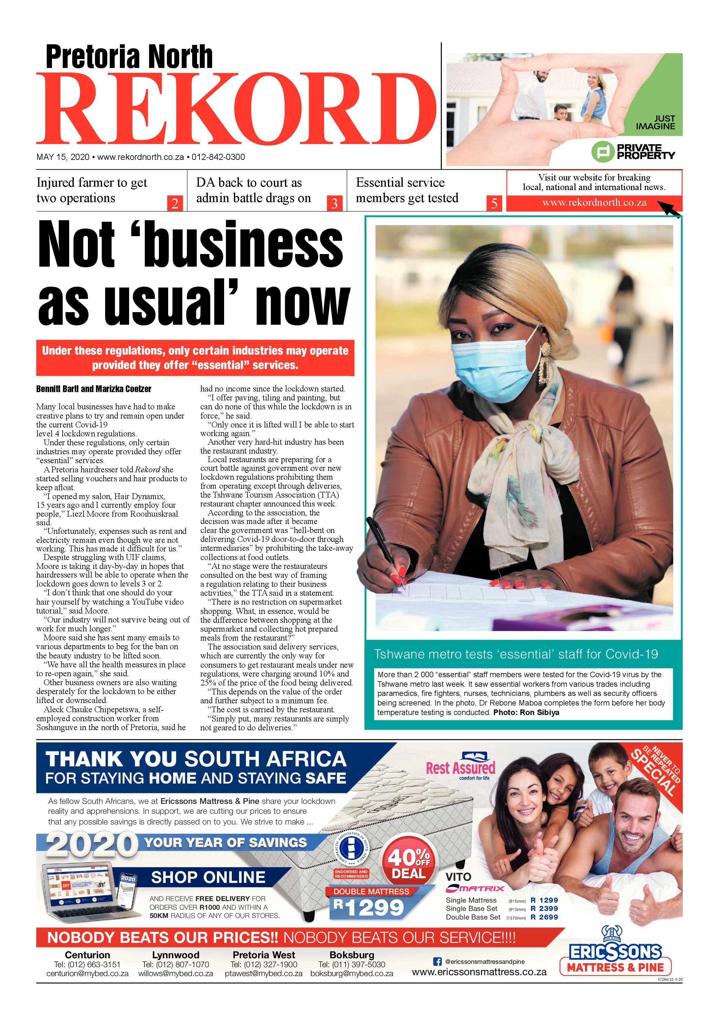 Rekord North 15 May 2020 page 1