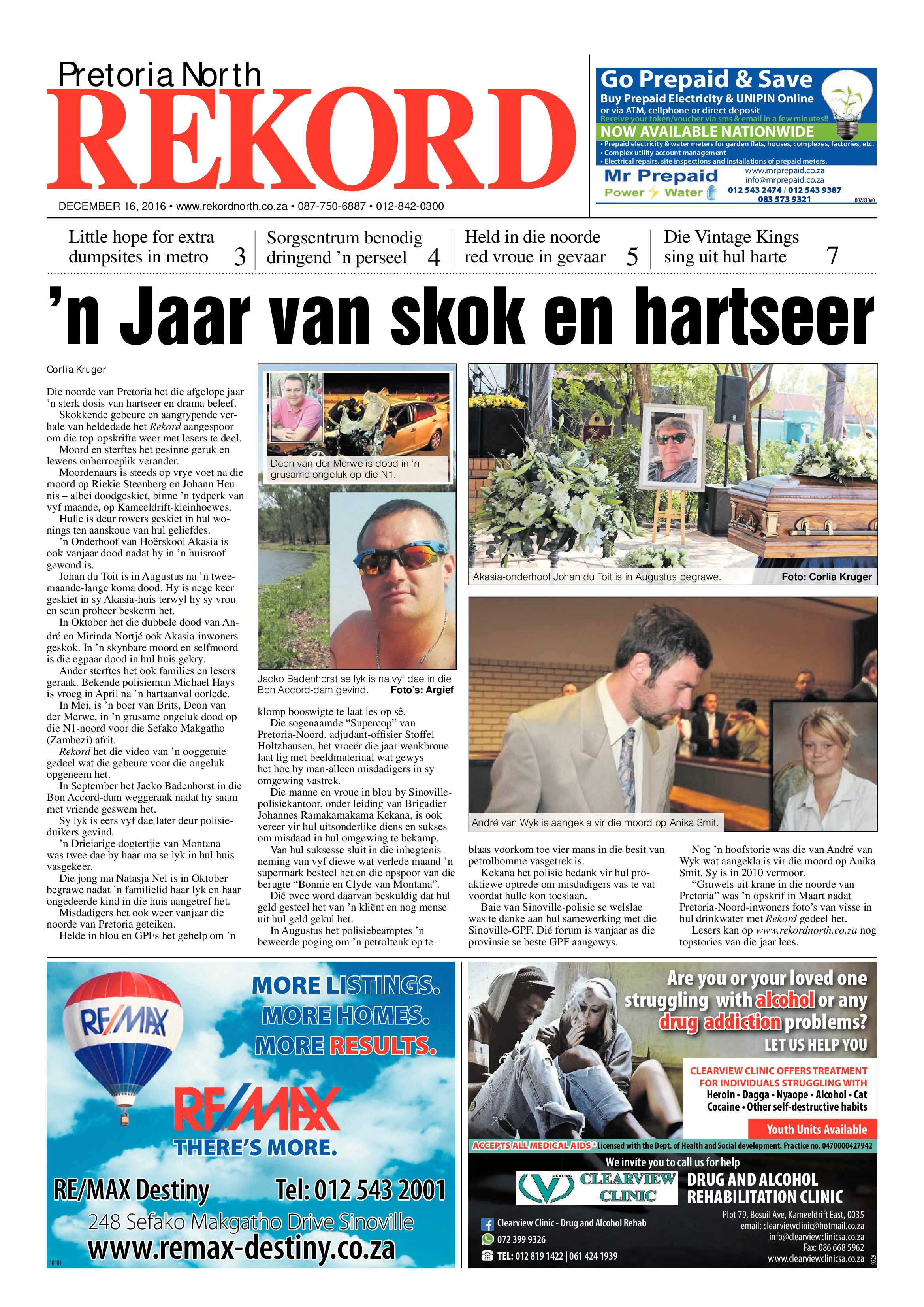 Rekord North 16 December 2016 page 1