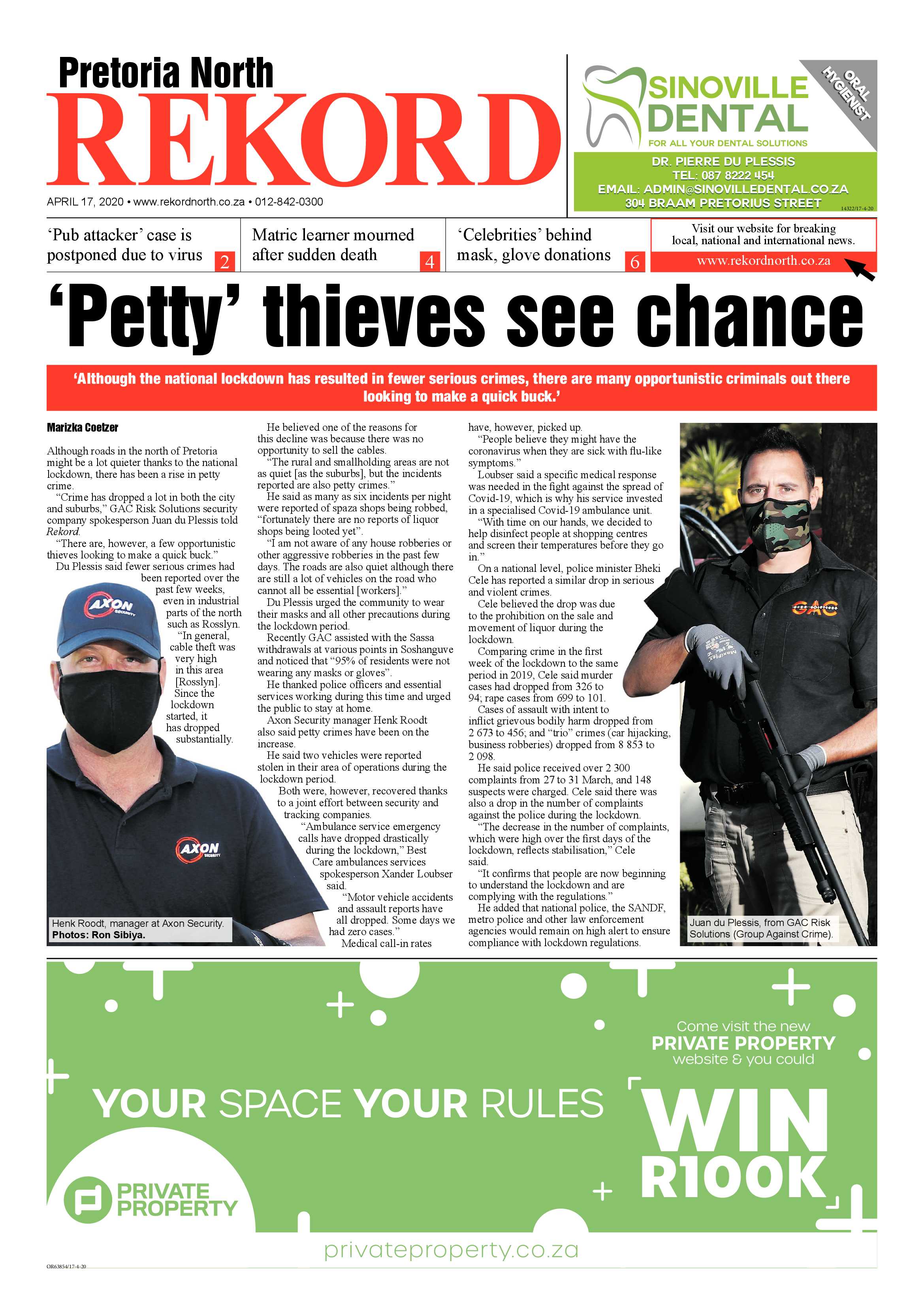Rekord North 17 April 2020 page 1