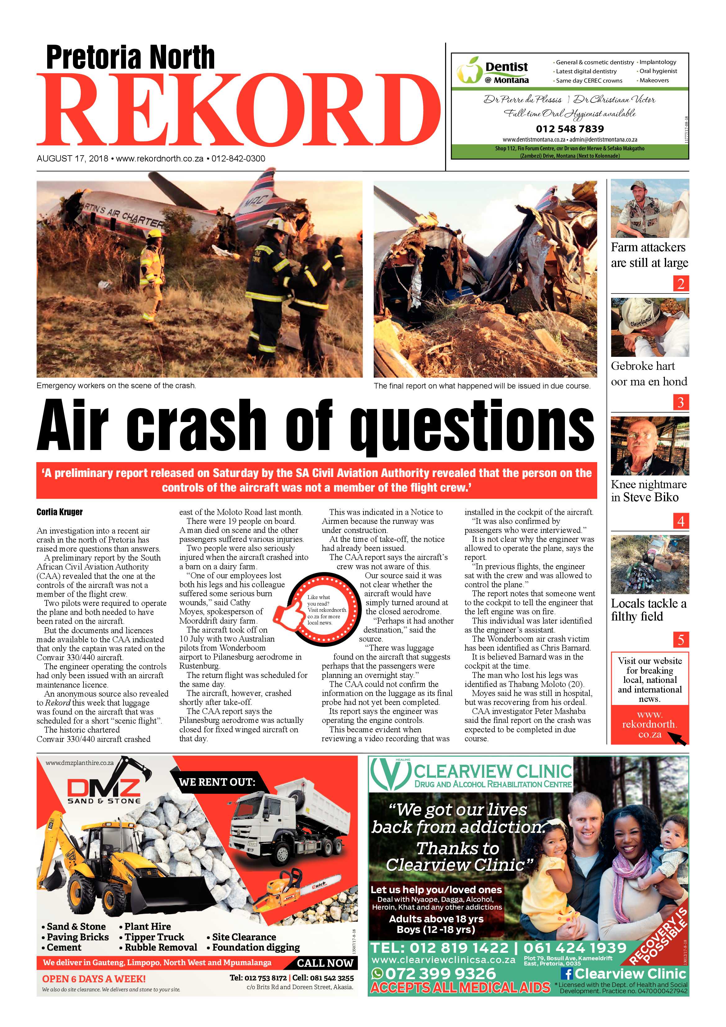 Rekord North 17 August 2018 page 1