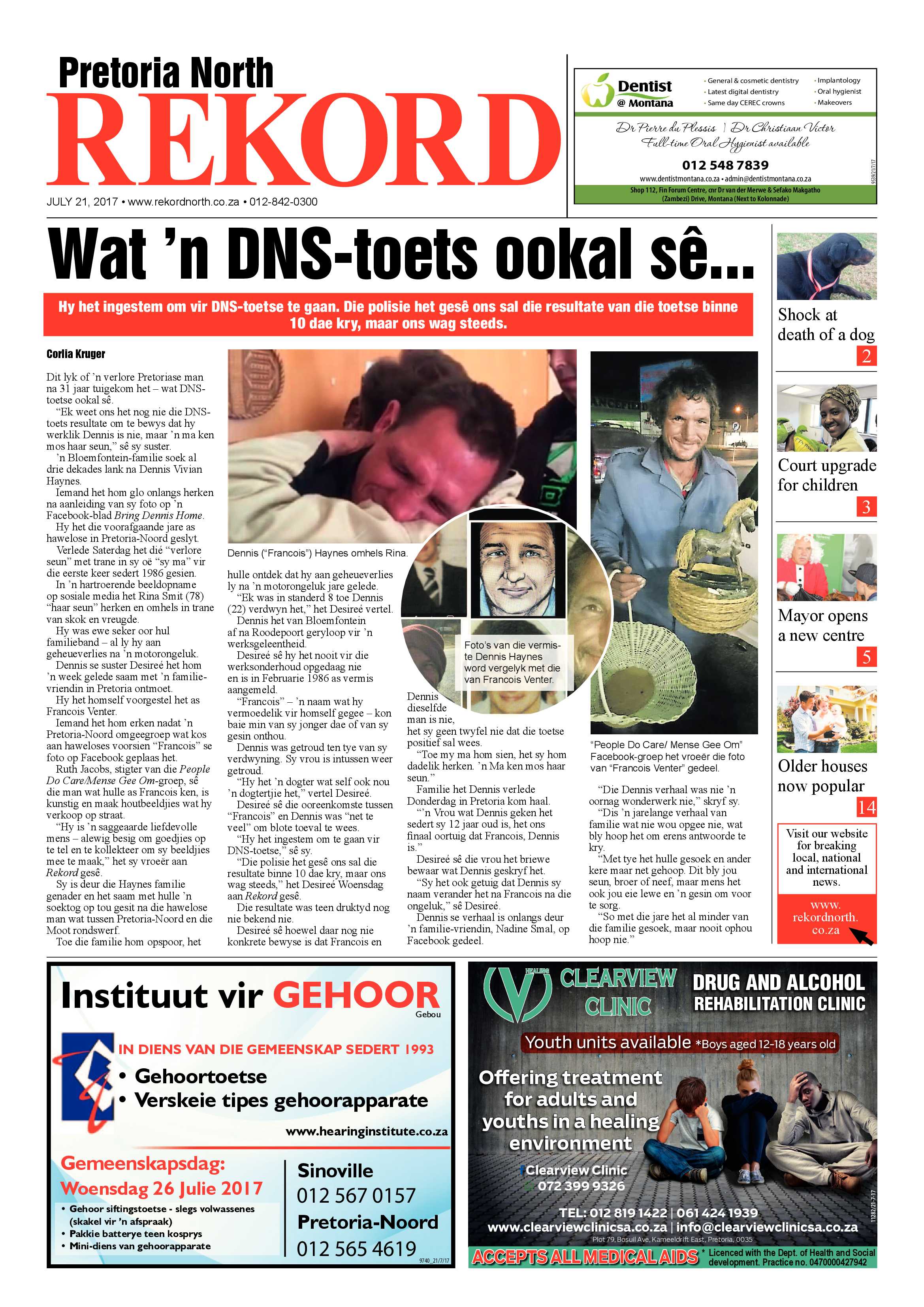 Rekord North 21 July 2017 page 1