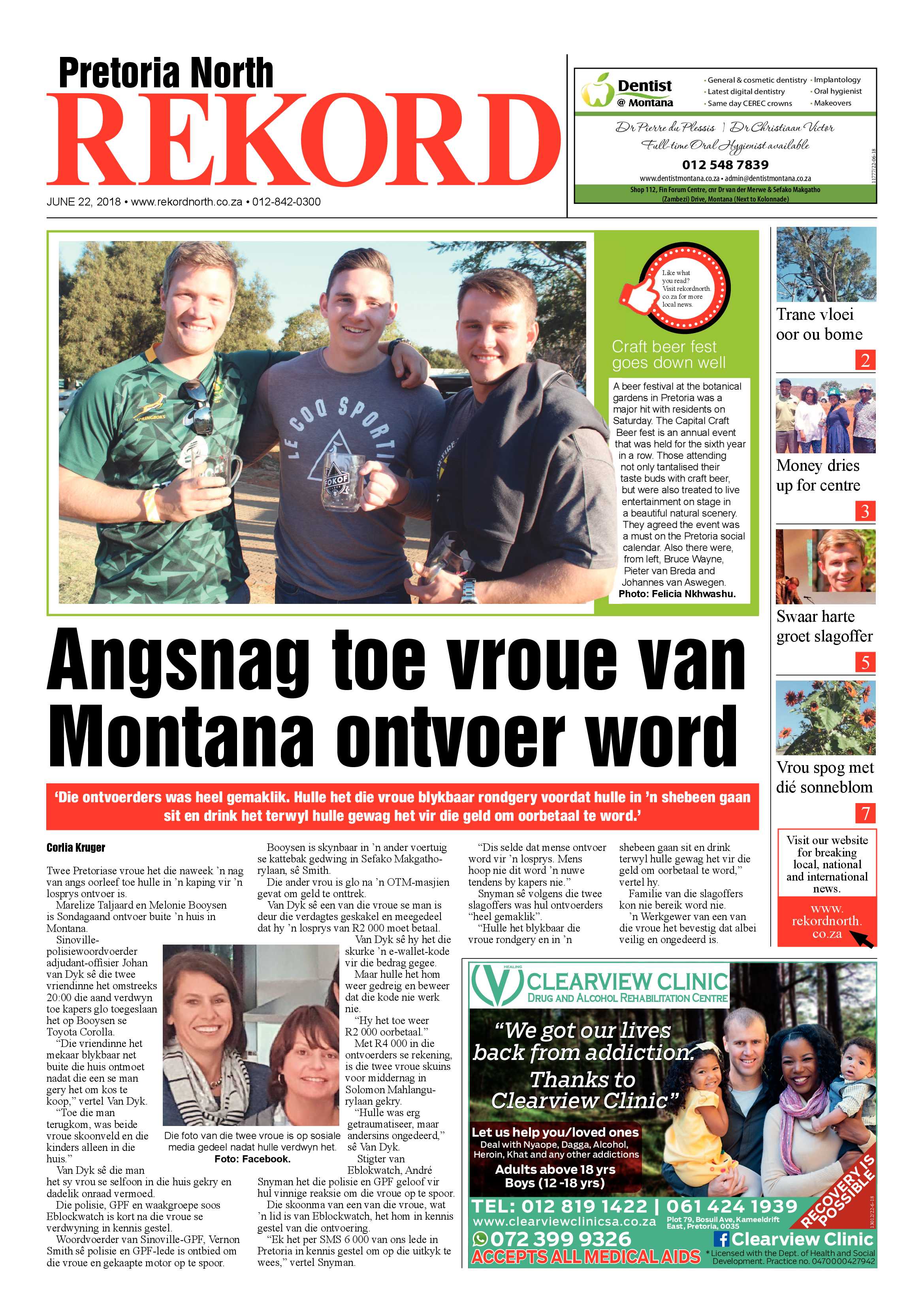 Rekord North 22 June 2018 page 1