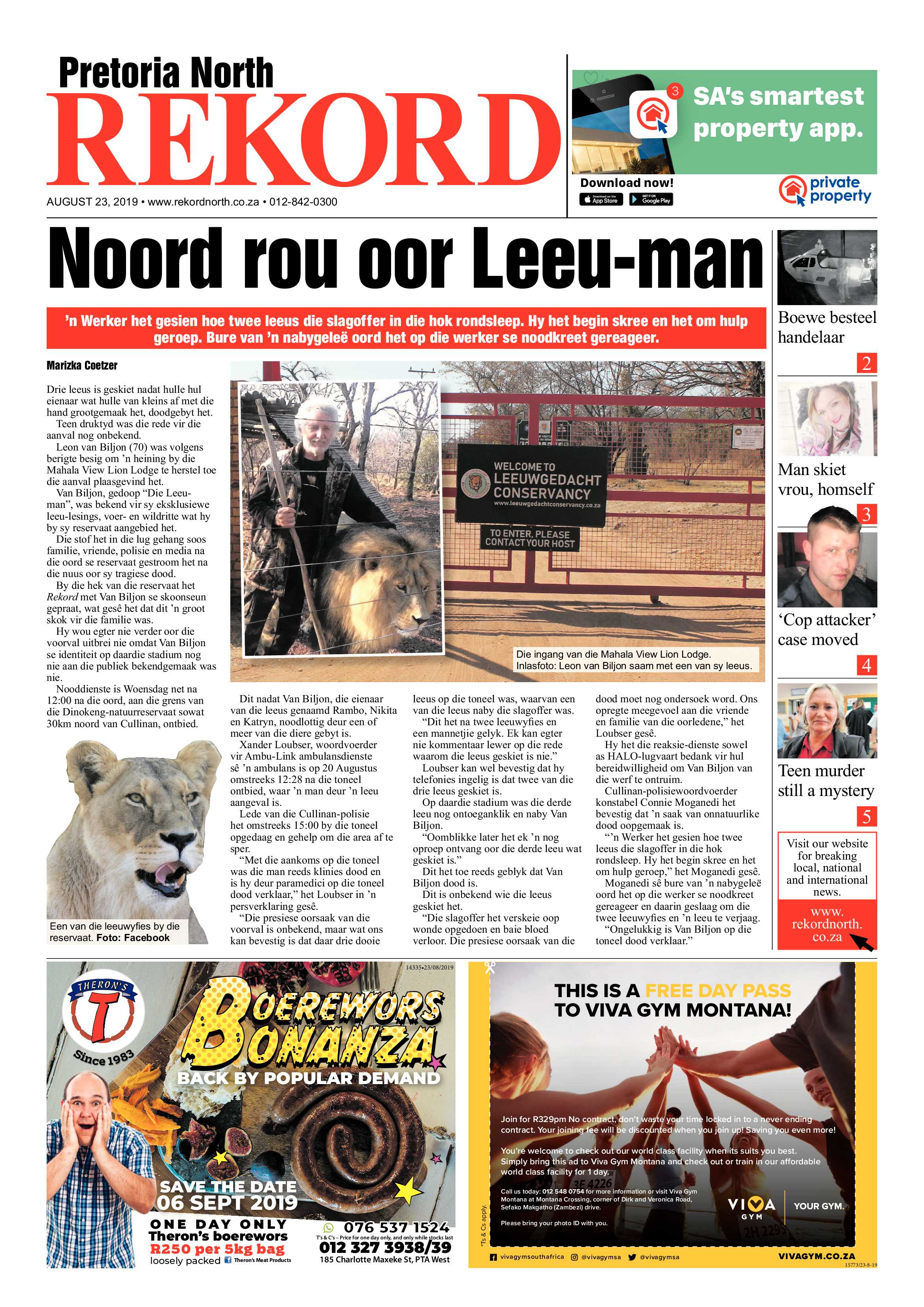 Rekord North 23 August 2019 page 1