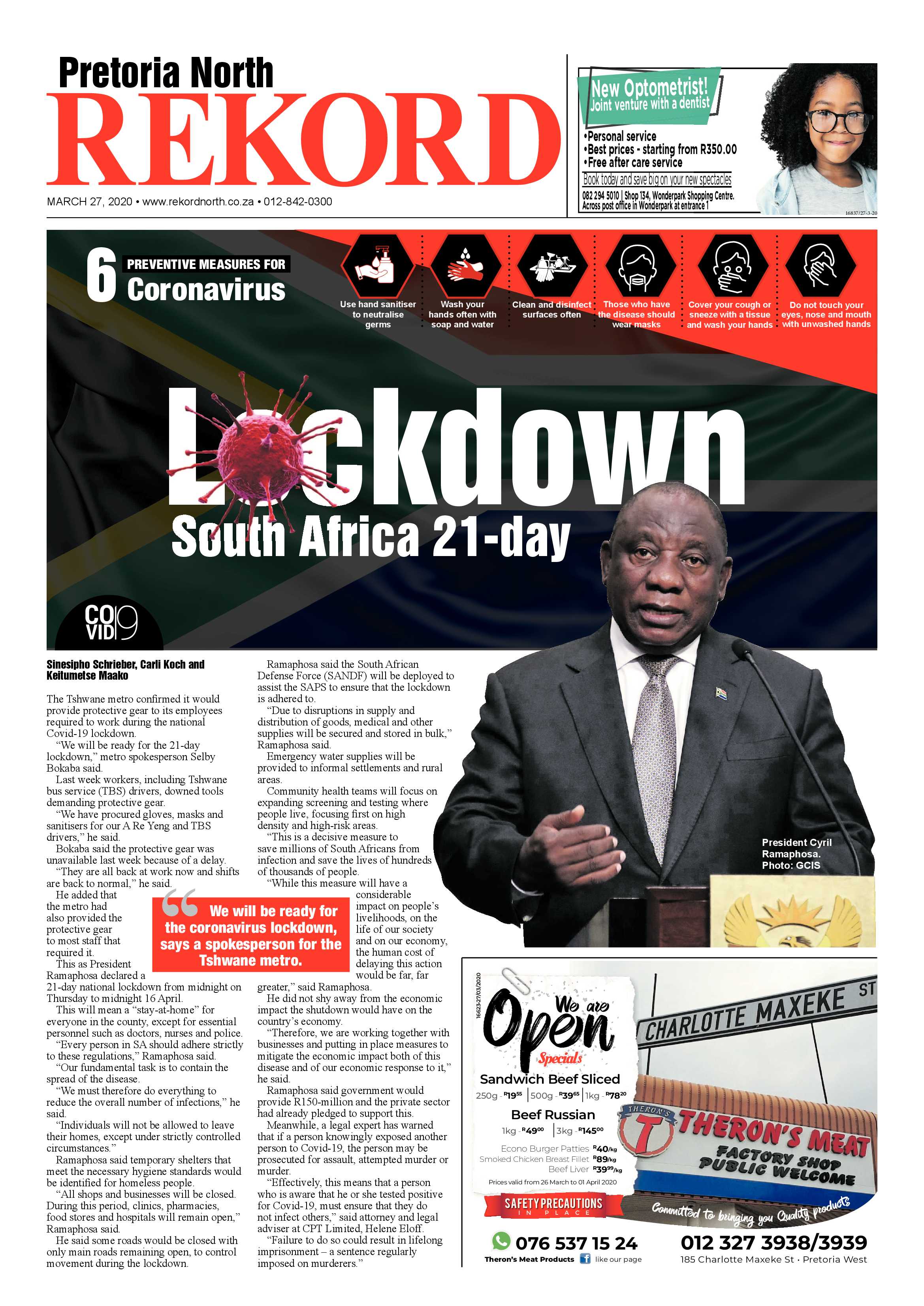 Rekord North 27 March 2020 page 1