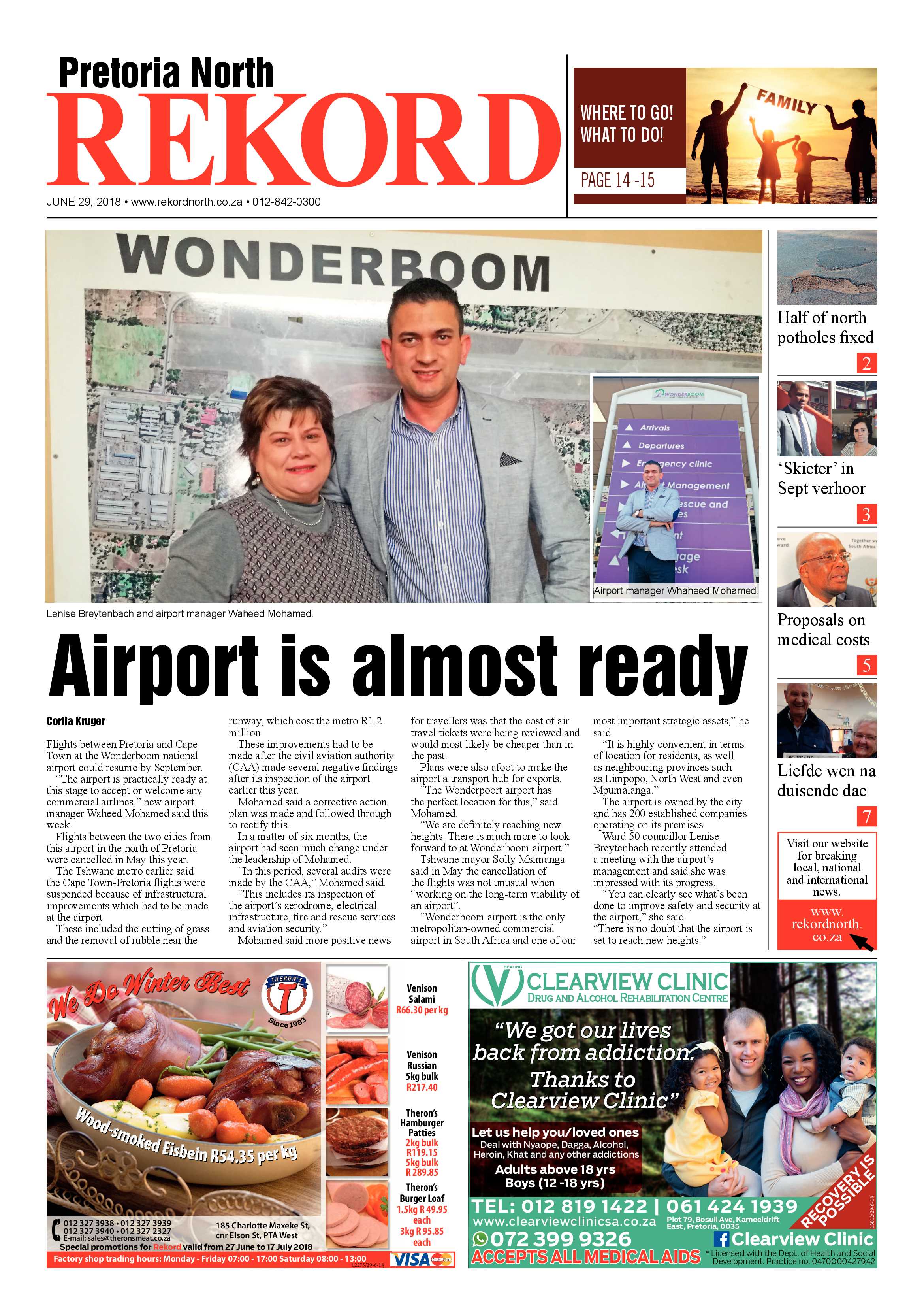 Rekord North 29 June 2018 page 1