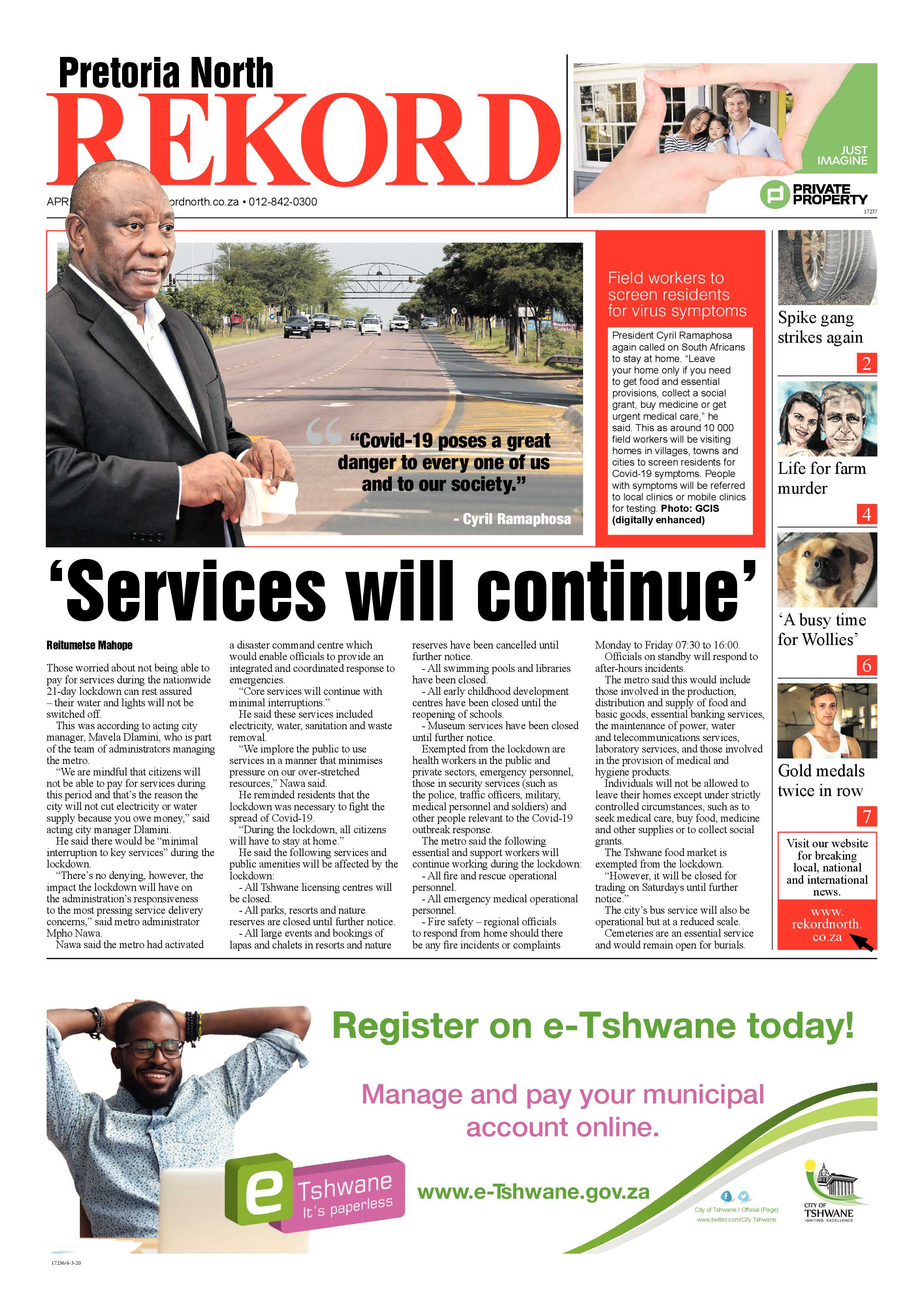 Rekord North 3 April 2020 page 1