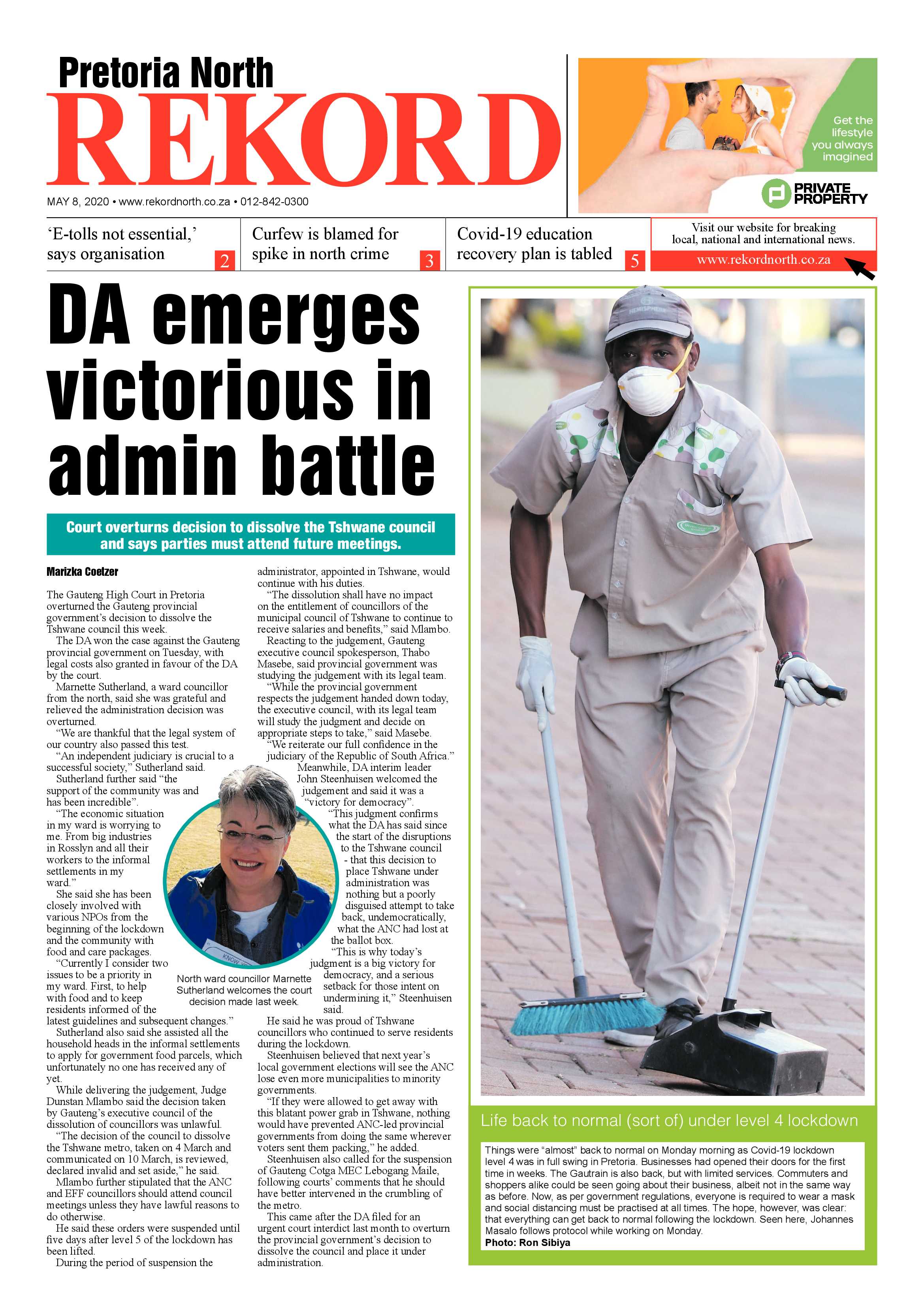 Rekord North 8 May 2020 page 1